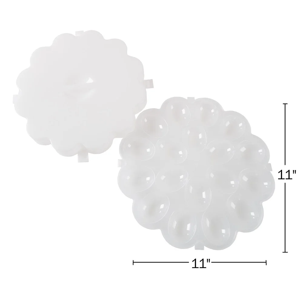Set of 2 Deviled Egg Containers with Lids Holds 36 Eggs Food Storage Trays Snap On Lid Great Parties ets and Transport