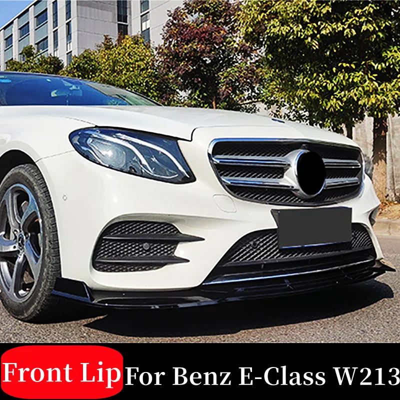 

For Benz E-Class W213 2016-2019 Car Front Bumper Splitter Lip Chin Spoiler Body Kit Diffuser Protector Guard Exterior Tuning