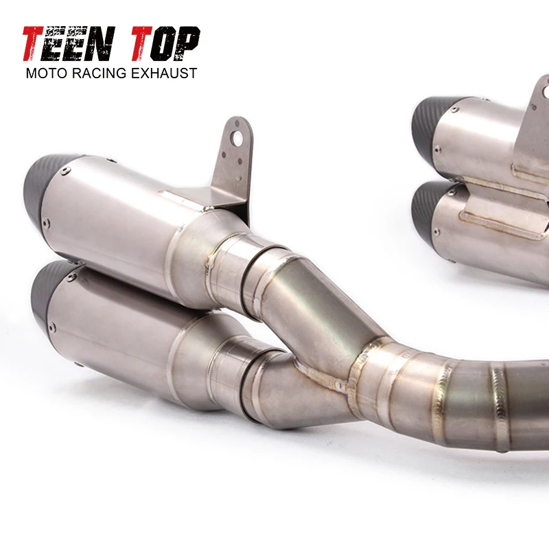 Full System Motorcycle Exhaust Modified Muffler Titanium Alloy Front Middle Link Pipe For Kawasaki Z1000 Z1000SX 2010 - 2019 - Image 4