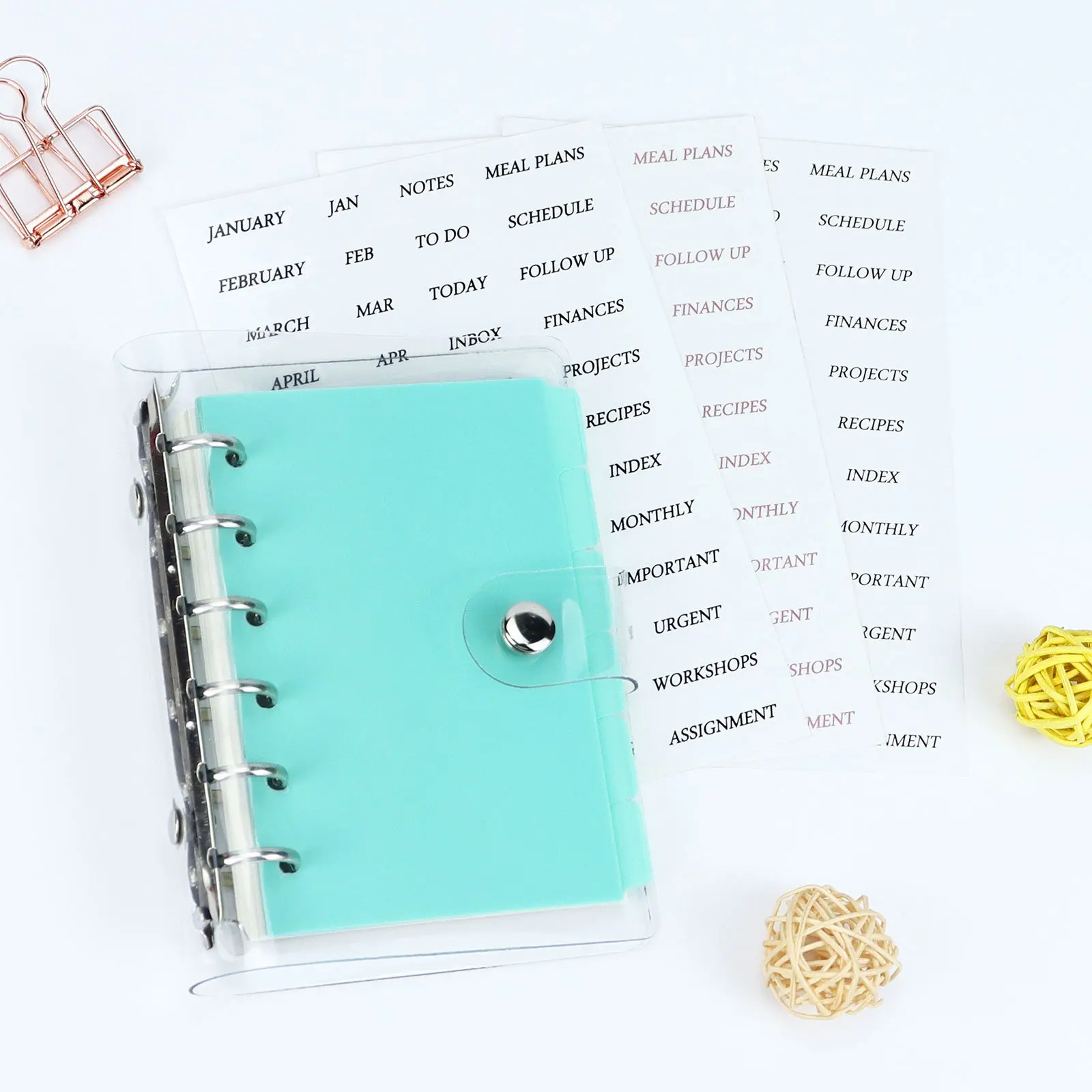 Compact Paper Index Divider with 6 Holes for Binder and Planner Notebooks