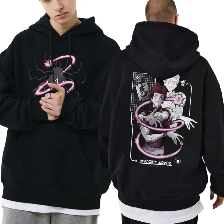 

Anime Hunter X Hunter Hisoka Double Sided Printing Hoodie Men Women Fashion Oversized Sweatshirt Male Hip Hop Rock Punk Hoodies