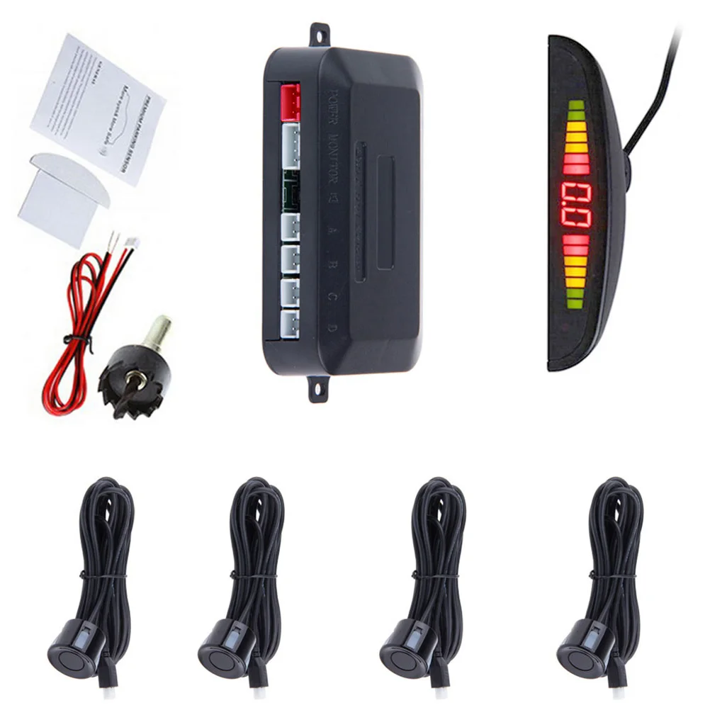 

Car Auto LED Parking Sensor With 4 Sensors Parktronic Reverse From Backup Car Parking Monitor Display Lighting System