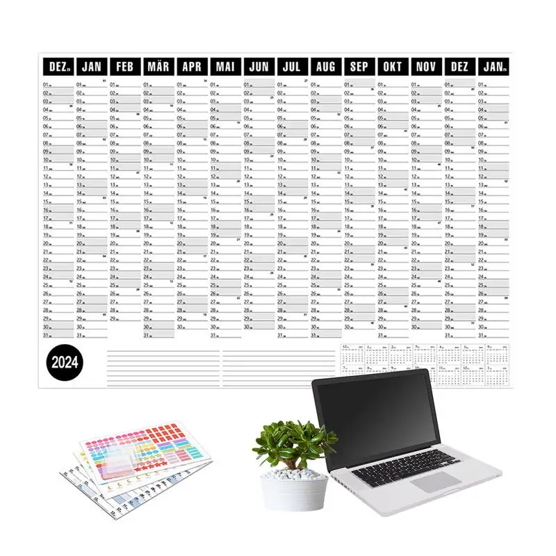 

365 Day Calendar Wall Calendars 365 To Do Calendar Planner Poster Large 365 Poster Calendar From Jan. 2024 To Dec. 2024 For Home