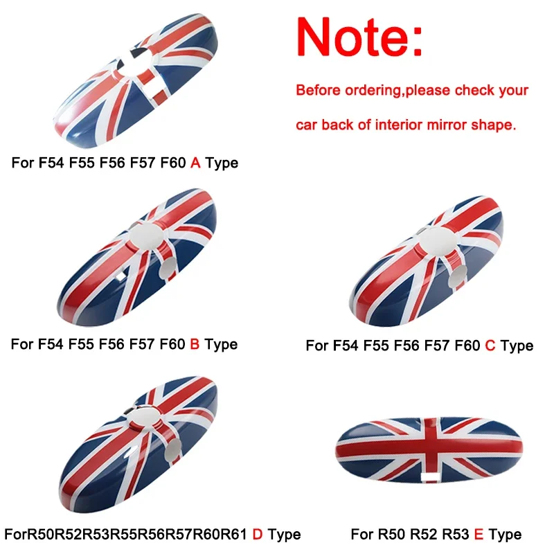 Car Interior Rear View Mirror Cover For MINI One Cooper S JCW R50 R52 R53 R55 R56 R57 R60 F54 F55 F56 F57 F60 Auto Accessories 3