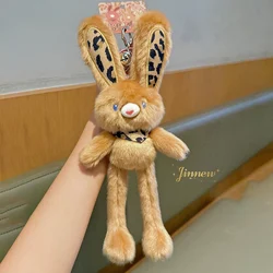 Cute Pull - Out Rabbit Plush Toy Keychain - Charming Bunny Pendant & Stress Relief Gift - 30cm (D  light brown)