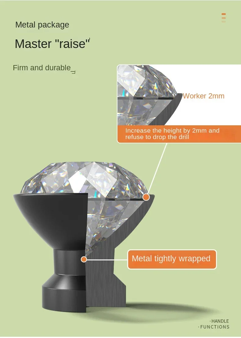 Description Picture 4 of itemCrystal Handles Kitchen Cabinet Knob Transparent Crystal Ball Dresser Pulls Drawer Knobs Kitchen Handles Furniture Hardware
