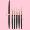 Black Nail Art Liner Brushes 5Sizes Painting Nail Design Pen /8/12/20/25mm Drawing Tool for Long Lines Thin Details Manicure Pen 5