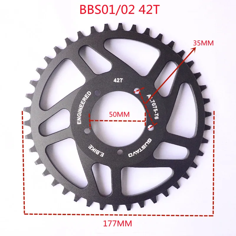 Plateau Chaîne 36T/38T/40T Pour Moteur Bafang BBS01 BBS02 - Alliage Aluminium CNC Pour Vélo électrique