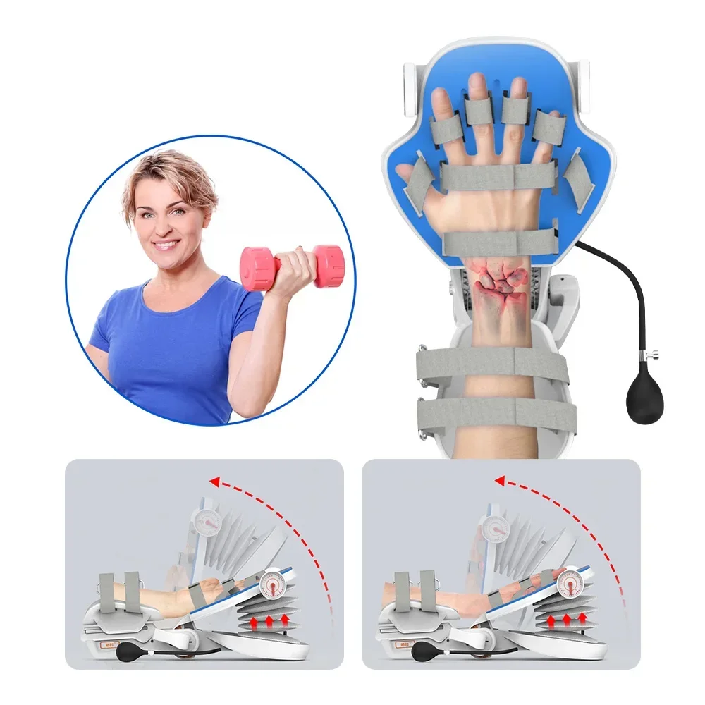 

Updated Version Adjustable Finger Wrist Orthotics Exerciser Rehabilitation Device for Cerebral Infarction Thrombosis Stroke