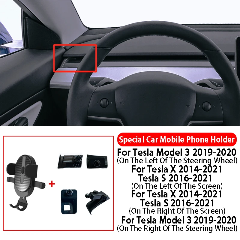 

For Tesla Model 3 Tesla X S Car Phone Holder Car 360 Degree Air Vent Mount Mobile Phone Stand GPS Bracket Car Accessories