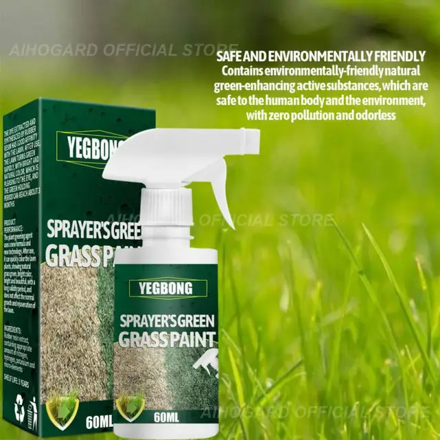Karbantartási Ügynök Halványtalan, Keményen Viselő Gyepfesték Permetezőgép Nulla Szennyezés Szagtalan Szégyen Nélküli Fűfesték 60Ml Pázsit Színes Folt - Image 4
