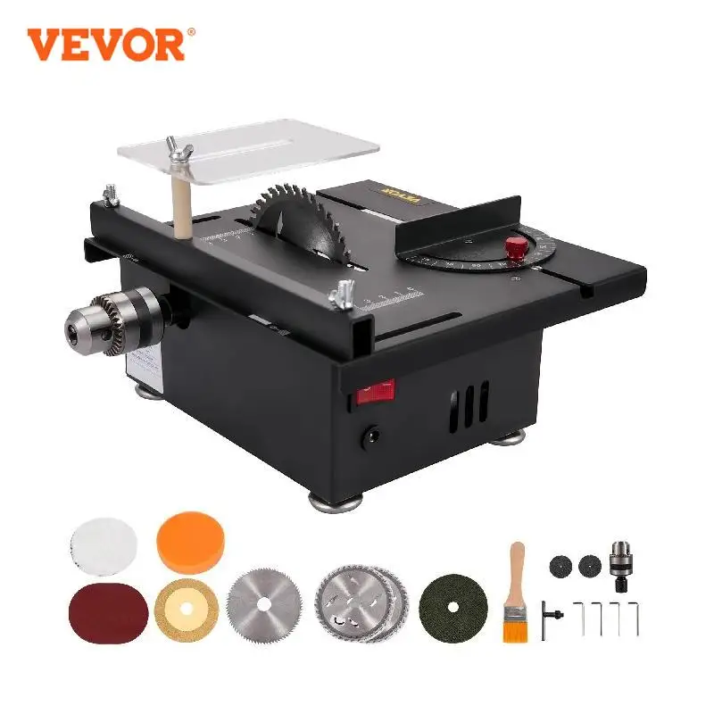 Precieze tafelcirkelzaag mini elektrische tafelzaag DIY houtbewerking cirkelzaag snijmachine model kettingzaag 96W 9200/min