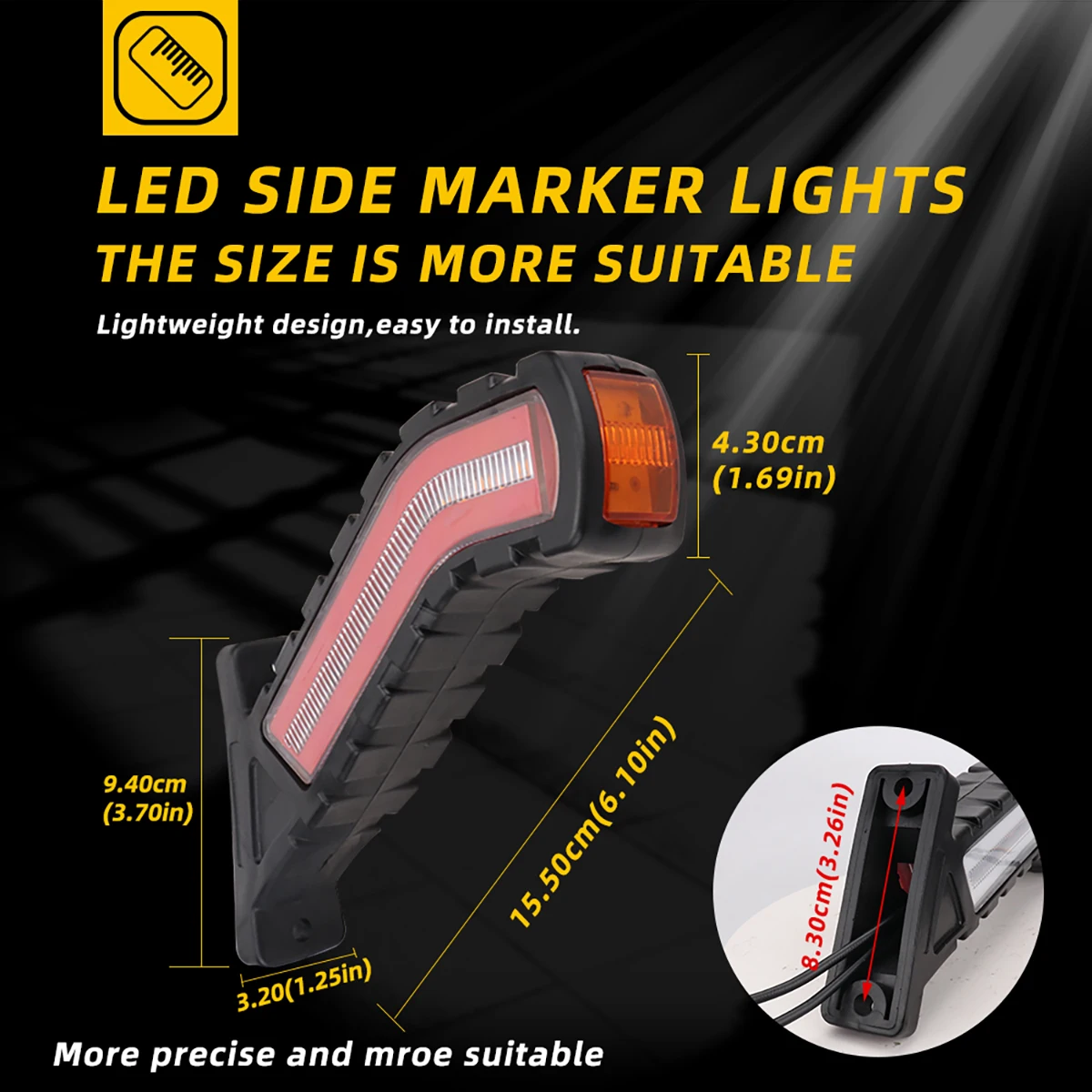Side Marker Lights Warning Rear Tail Light car External Lights Trailer Truck Lorry indicator lamp Trailer Van Pickup 2pcs 12-24V