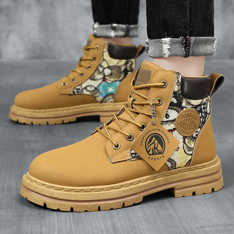 Leather Boots Mens Leather Boots Luxury Warm Fur Ankle for Winter