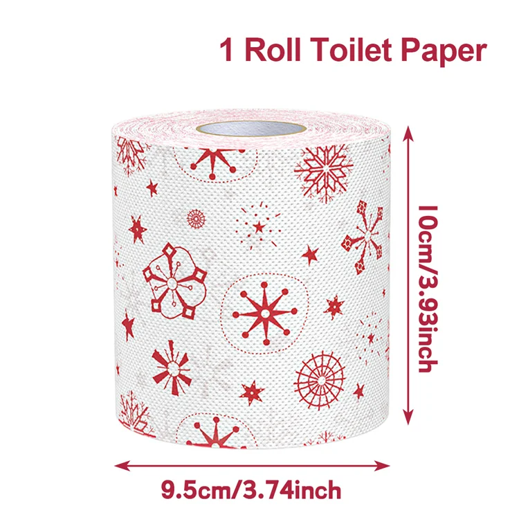 Festive Christmas and New Year Toilet Paper Roll - Holiday Home Decoration Tissue Napkin