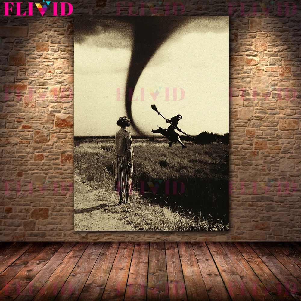 Surreal Vintage Wall Art Canvas: Mysterious Witches Photography Print Decor
