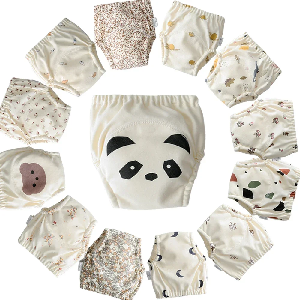 

10pcs New Baby Reusable Diapers 4 Layer Waterproof Cotton Diaper Panties Breathable Training Shorts Underwear Pants Nappies