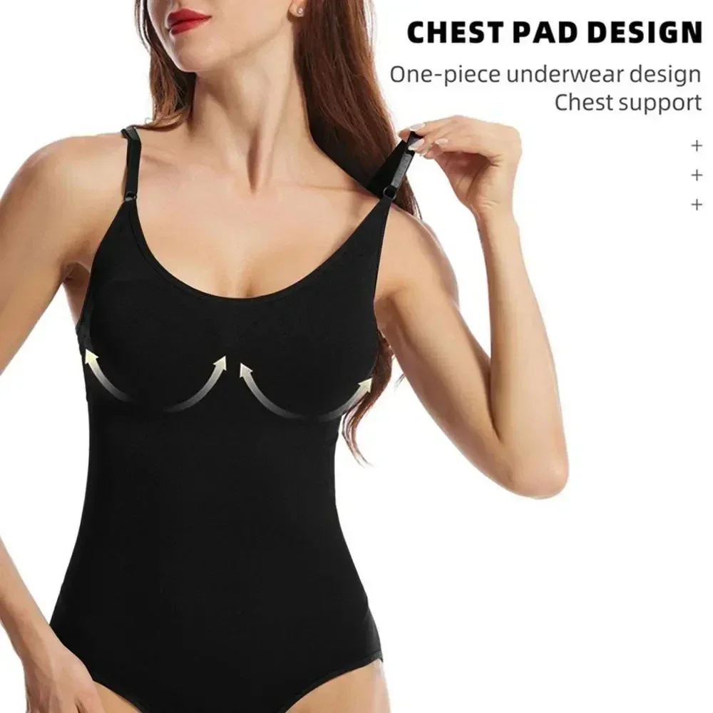 1 PCS 여성 바디 슈트 탑 Shapewear 원활한 배꼽 컨트롤 슬리밍 허리 V 넥 조각 점프 슈트 바디 셰이퍼 허리 지원