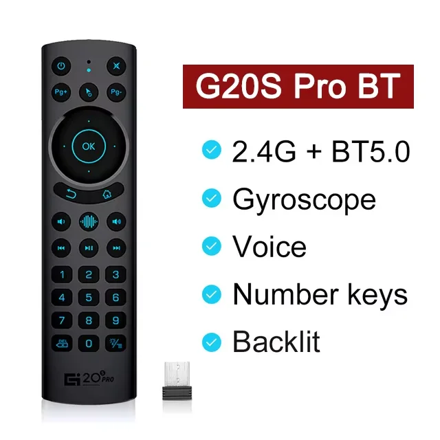 G20S PRO BT Hava Fare Arkadan Aydınlatmalı Işık 2.4G Kablosuz Jiroskop Akıllı Uzaktan Kumanda Sesli IR Öğrenme Android TV Kutusu için