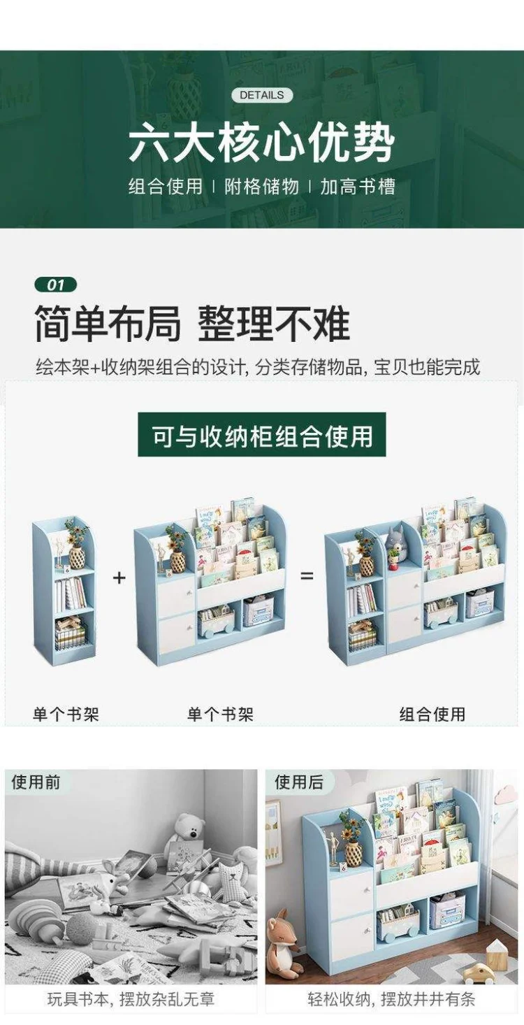 Best Seller Montessori Bookshelf Kids Bookshelf Storage Library Bookcase Kids Book Magazine Rack Wooden Bookcases Kid Bookshelf