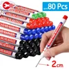 4-80Pcs 2cm Waterproof Long Head Markers Deep Hole Marker Pen for Metal Carpenter Red/Black/Blue/Green Ink Woodworking Tools 1