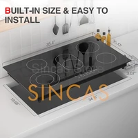 Встроенная индукционная плита с 5 конфорками, мощная электрическая керамическая плита, индукционная плита для бытовой коммерческой приготовления пищи, 110 В 220 В — изображение 6