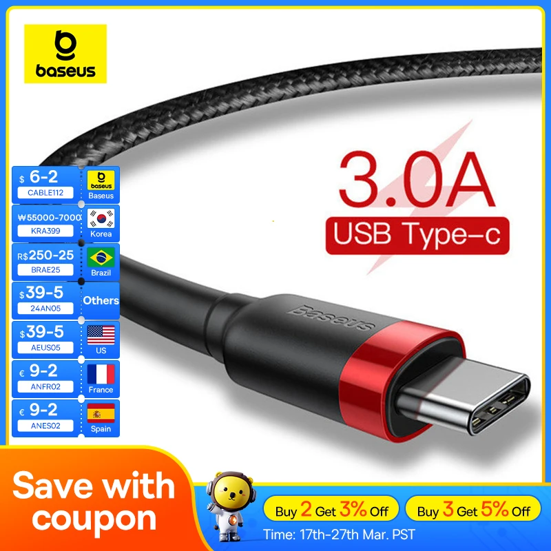 Baseus USB Type C Fast Charging Cable Quick Charge