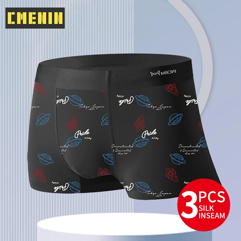 CMENIN 3pcs Cotton Antibacterial Man Boxershorts Fashion Cartoon Print Men's Panties Seamless Underpants Male Underwear Boxers yatemao 3pcs set maternity underwear pregnant panty cartoon simple low waist maternity pants