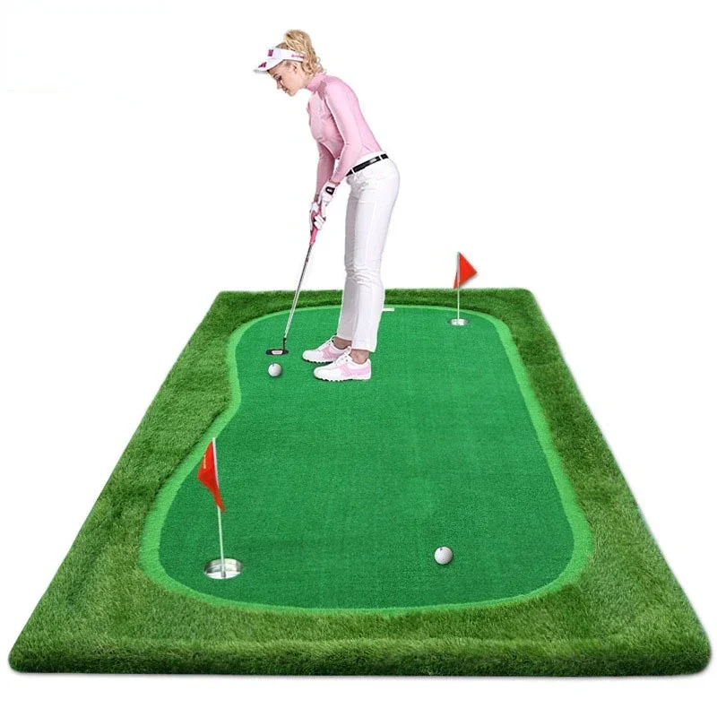 PGM 3 Holes Indoor Golf Putting Green 100x300cm Indoor Outdoor Training Putter Mat Practice Putting Green for Home Use GL006 1
