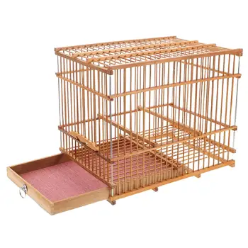 Bamboo Woven Small Bird Cage Outdoors Bird Carrier Case Portable And Lightweight Parrot Cage For Finch Canary And Parakeet