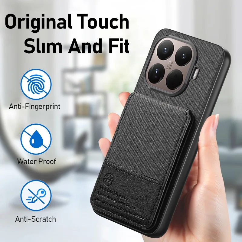 Premium PU Leather Flip Wallet Case with Card Slot and Stand – Magnetic Shockproof Bracket Cover