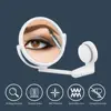 Plastic Self Adhesive Wall Hang Round Vacuum Suction Folding Makeup Supplies Vanity Mirror Shave Mirrors Bath Mirrors 3
