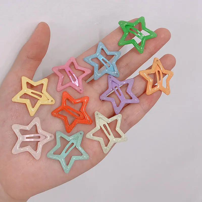 Baby Accessories luxury	 28/20/18/Lot Solid Color Colorful Star Hairpins Snap Clips Kids Sweet Hair Ornament BB Clip Barrettes Fashion Hair Accessories baby stroller mosquito net Baby Accessories