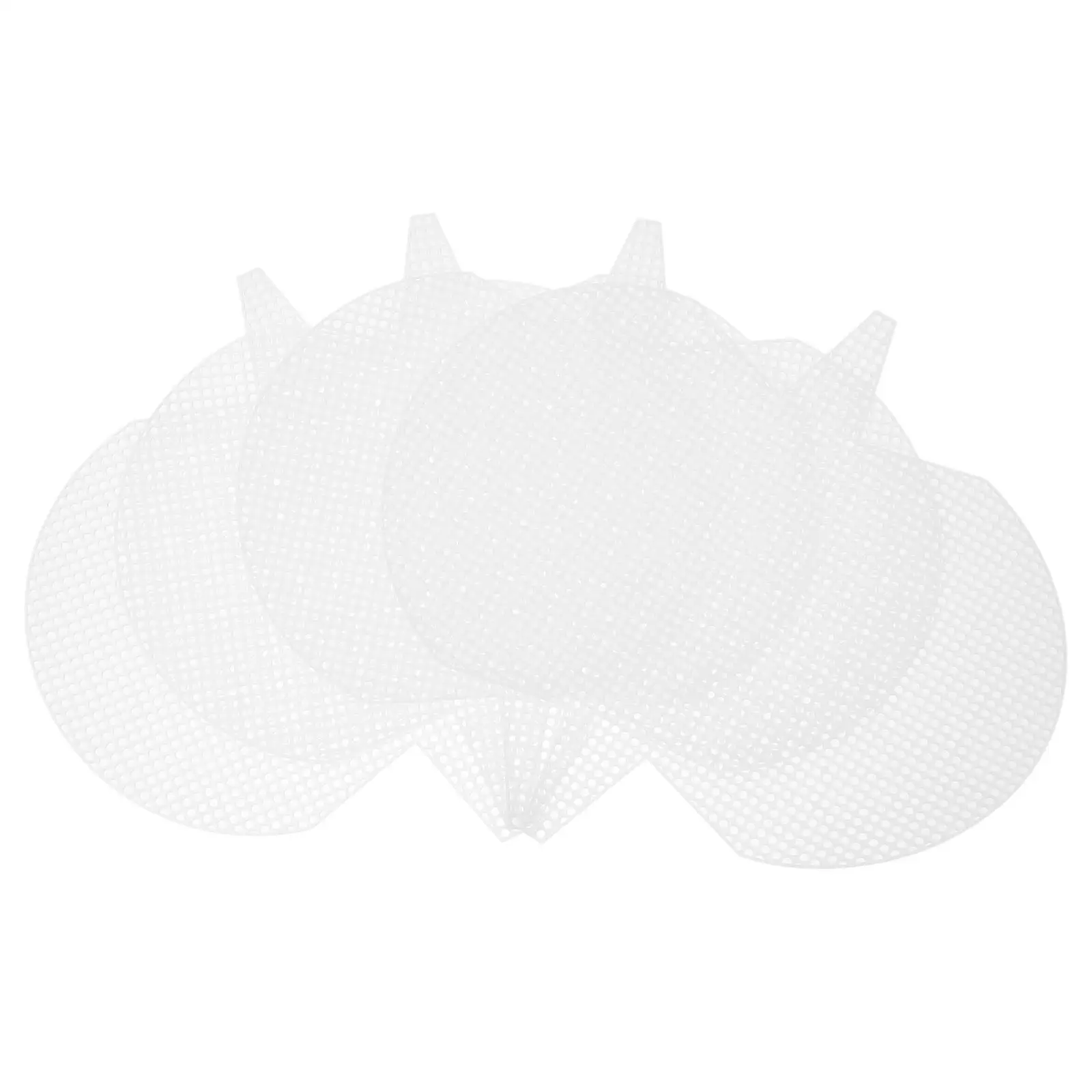 4 Pcs Crochet Canvas Cross Stitch Grid Board DIY Bag Weaving Material Kit Round White Plastic Miss