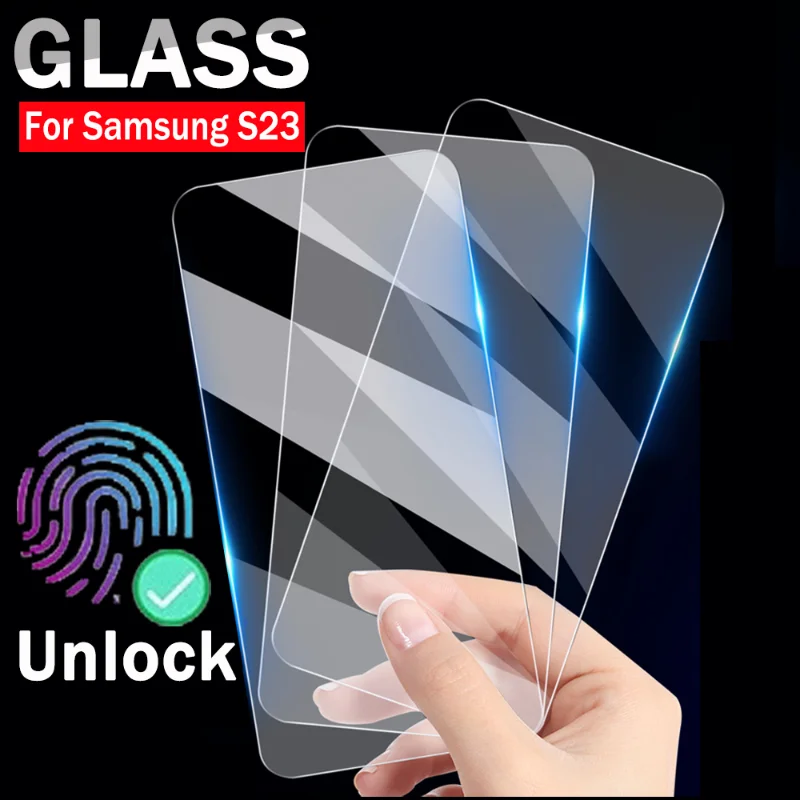 

Защита экрана со сканером отпечатков пальцев стекло для Samsung Galaxy S23 Plus Закаленное стекло Защитная пленка для Samsung S23 серии