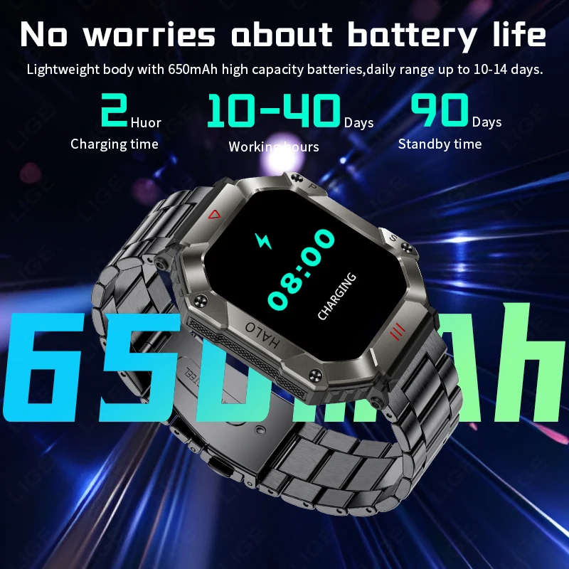 LIGE  GPS и͸ Ʈ ġ, ȵ̵ IOS ƮϽ ð, Ip68 , 2.0 AI   ȭ Ʈ ġ 2024