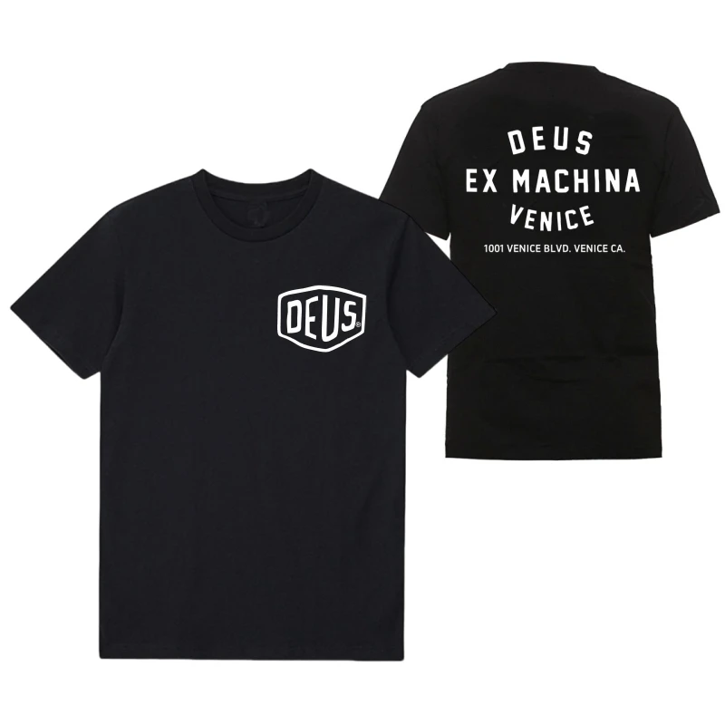 DEUS EX MACHINA 남성용 스포츠 패션 티셔츠, 2024 반팔, 캐주얼 블랙 오버사이즈, 4XL 탑 티, 체육관 의류, MX, 여름, 2024 신제품 