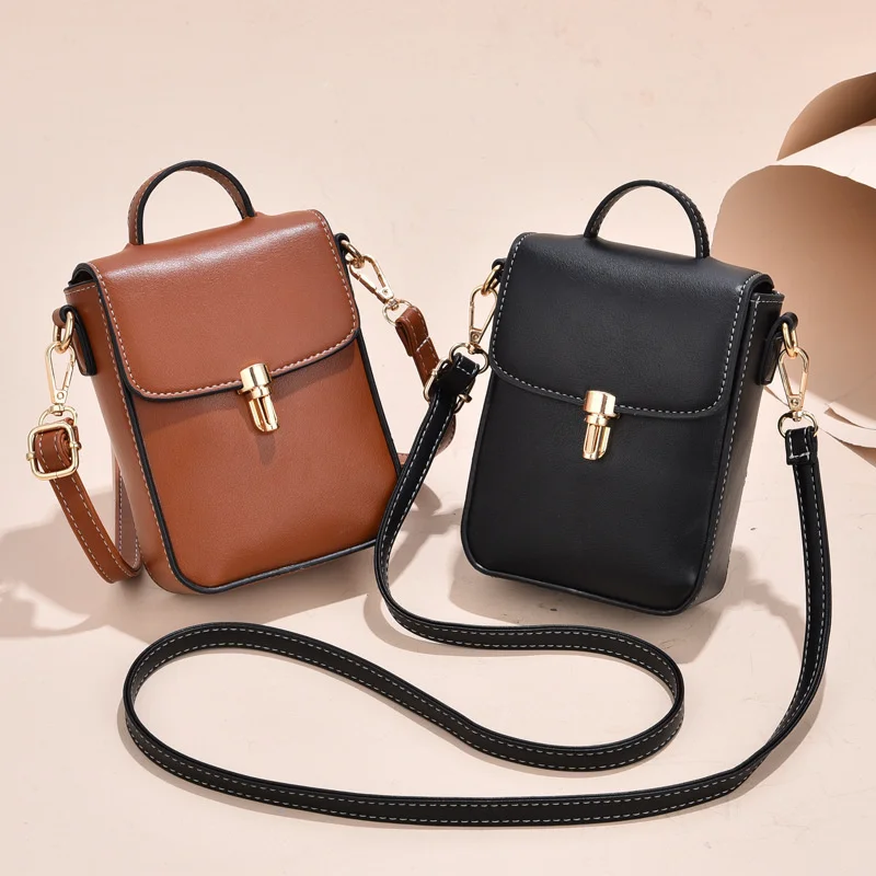 Cell phone bag women 2021 new lock mini bag women simple fashion women bag cross bag tide