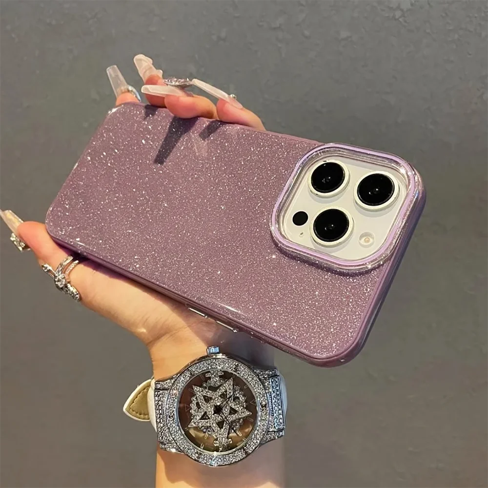 Luxury Hybrid Glitter Candy Color Silicone Soft PC Phone Case
