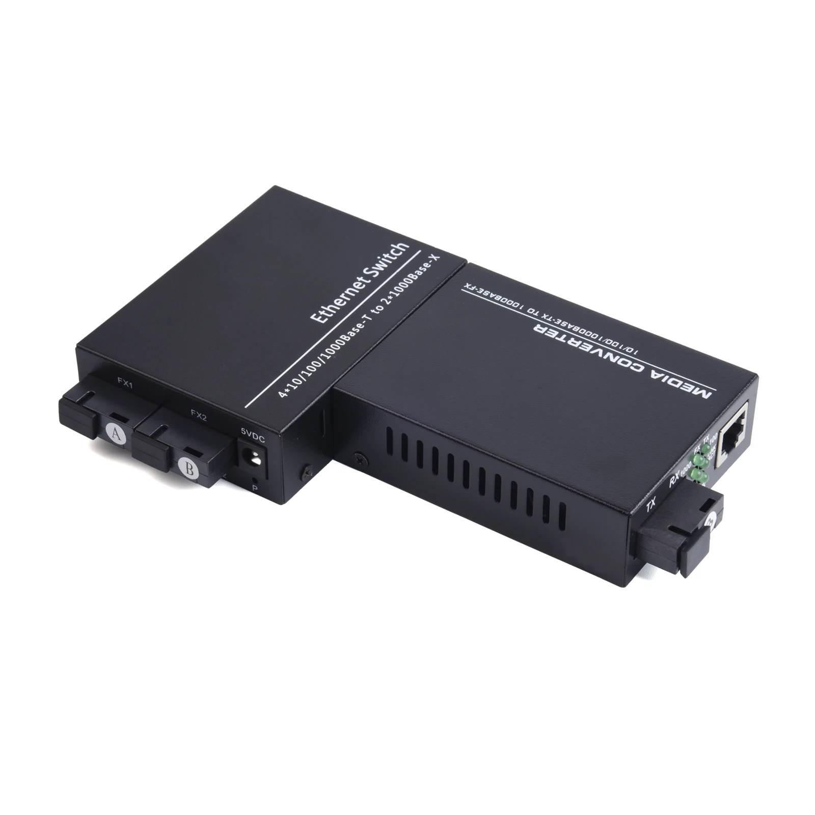 1 Pair 100M Fiber Optical Media Converter 10/100Mbps Single Mode 2 Fiber to 2 RJ45 UPC/APC SC-Port With Outdoor Wire