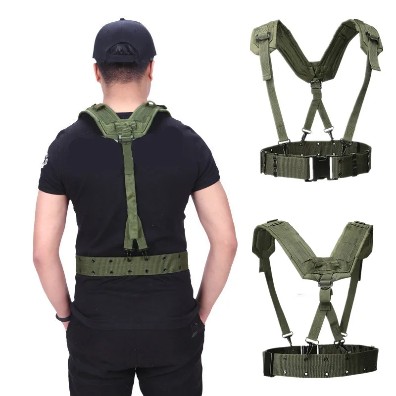 

Outdoor Tactical Belt CS Army Fans Combat Belts Military Hunting Accessorios Y Belt Girdle Shoulder Chest Strap Tactico Militar