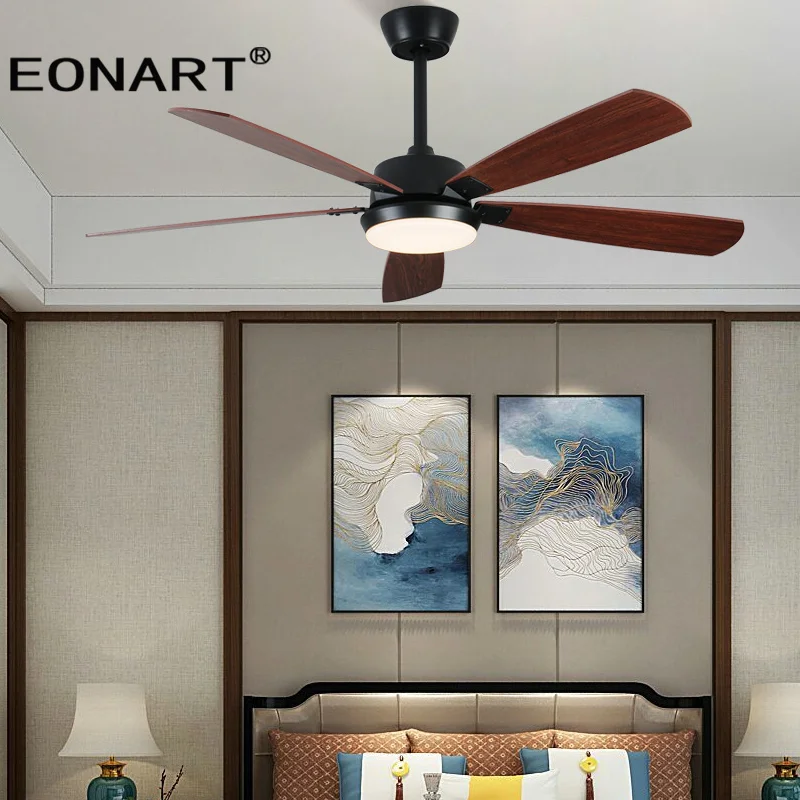 52Inch Led Ceiling Fan Lamp Roof Lighting Fan Modern Indoor Decorate Plywood Blade Dc Ceiling With Remote Control Ventilador