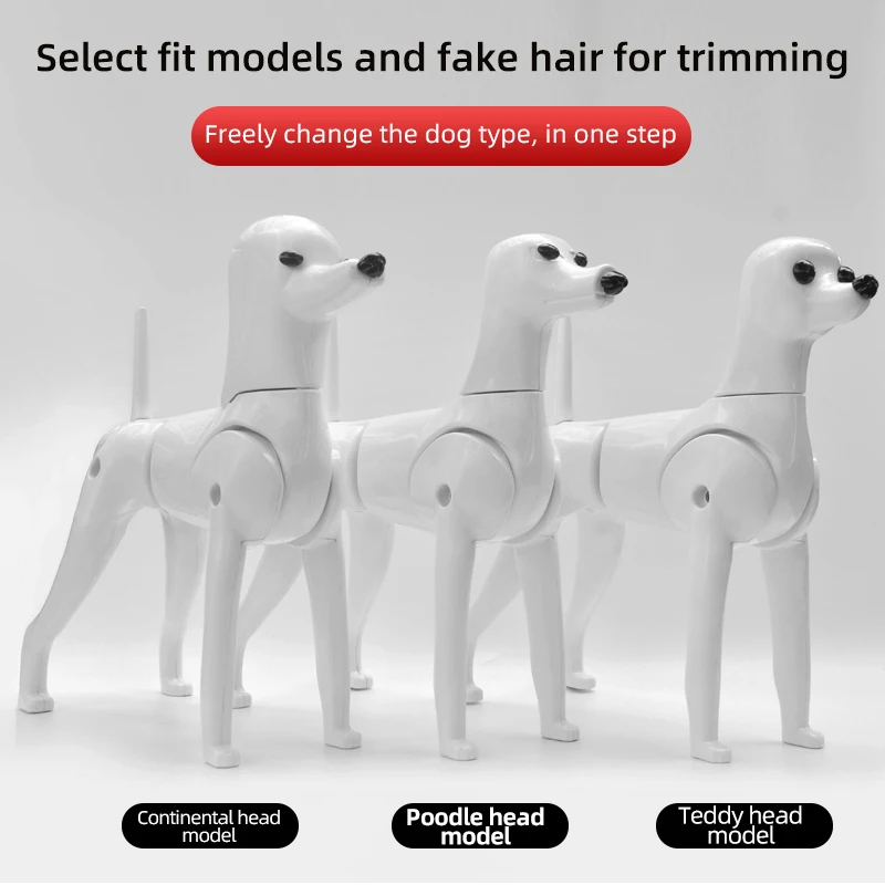 Pet Groomer Fake Dog Model New Three-In-One Model Teddy Ram Poodle Shape Head Practice Fake Hair 5