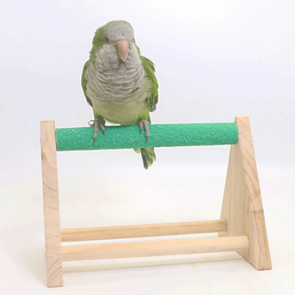 Wooden Pet Birds Parrots Perch Platform Tabletop Cage Grinding Playground Toys for Lovebirds Macaws Cockatoo Chicken Hens