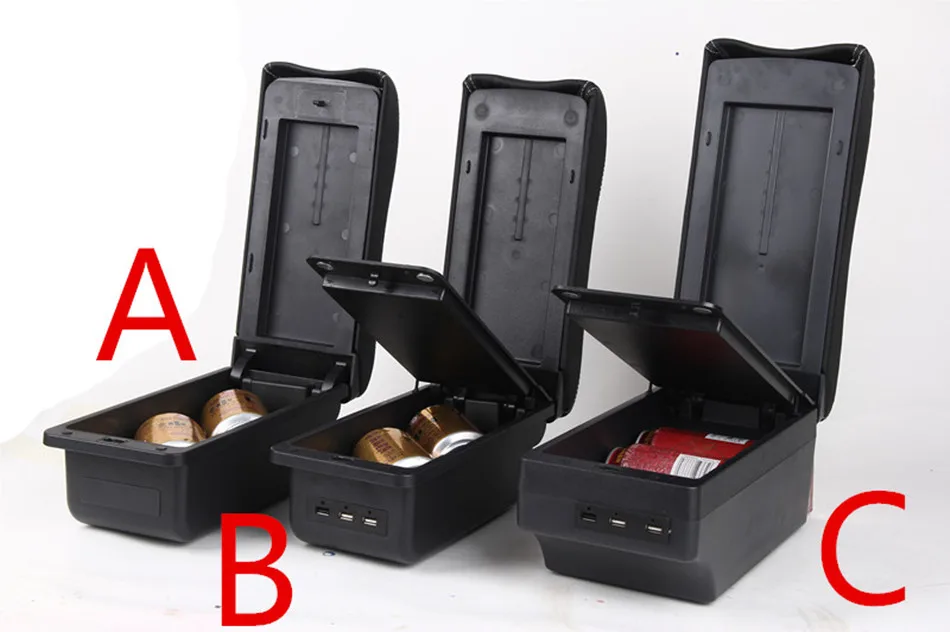 USB Auto Armlehne Box Aufbewahrungsbox Armlehne Halter Aschenbecher Auto  Nachrüstteile Innenausstattung Für Toyota Für Hilux Geländer (Color : C1  Black red NO USB): : Auto & Motorrad