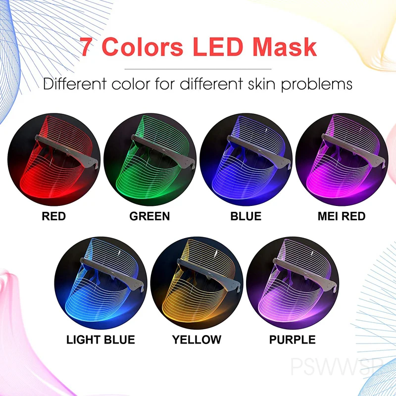 LED Facial Mask Facial Machine 7 Color for Skin Care