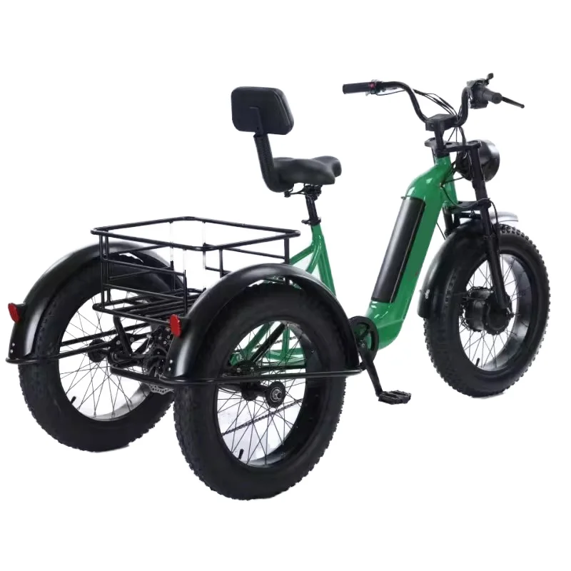2025 26-Zoll-Dreirad für Erwachsene, elektrisches Assist-Pedal, Lastenfahrrad, 7-Gang-Elektro-Dreirad weit 3