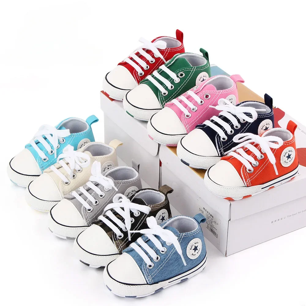 Baby Sneakers Canvas Classic Sports Print Star First Walkers Shoes Infant Toddler Anti-slip Newborn Baby Boys Girls canvas sneakers sneakers shoes baby shoes