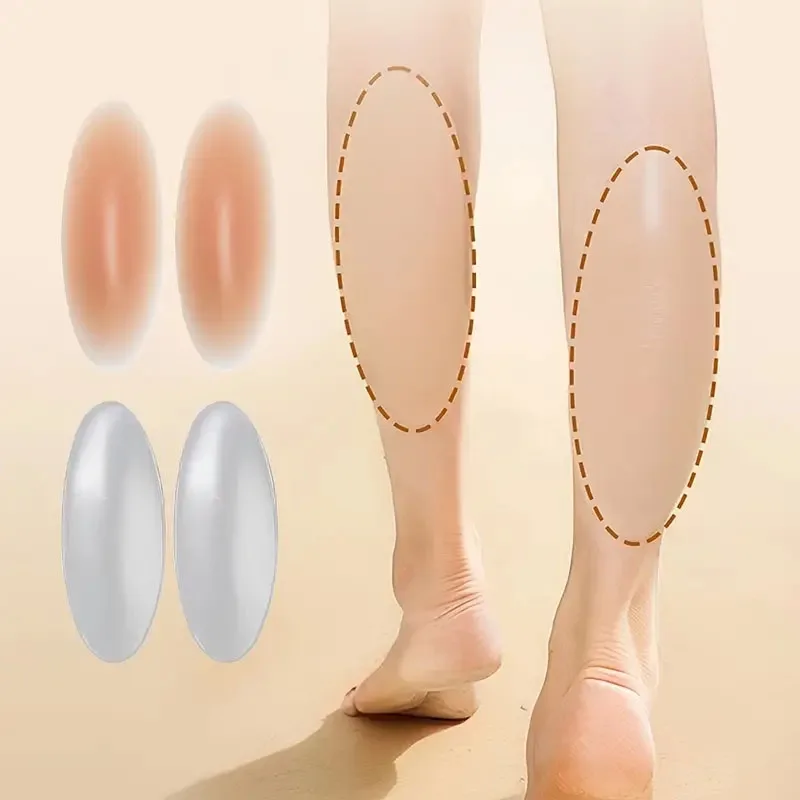 2pcs Contouring  Silicone Calf Pads Self Adhesive No-Show Invisible Calves Support Reusable for Legs Shape Pads