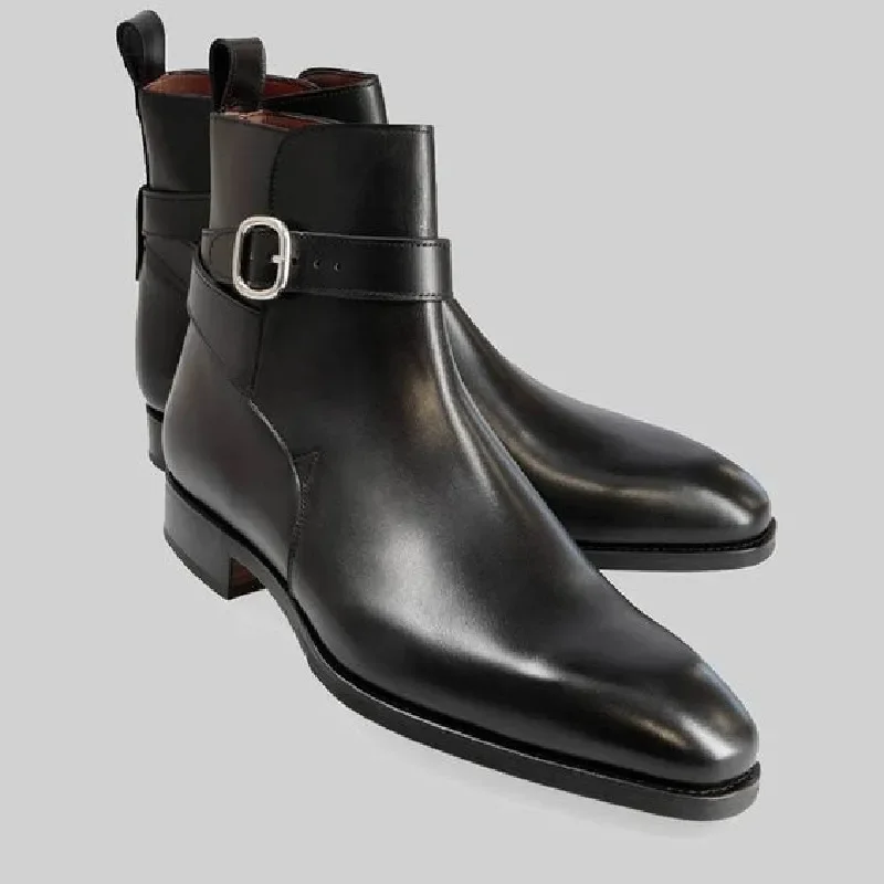 New Boots for Men High Quality Black Brown Red Buckle Business Boot Vintage Casual Classic Zapatos De Hombre